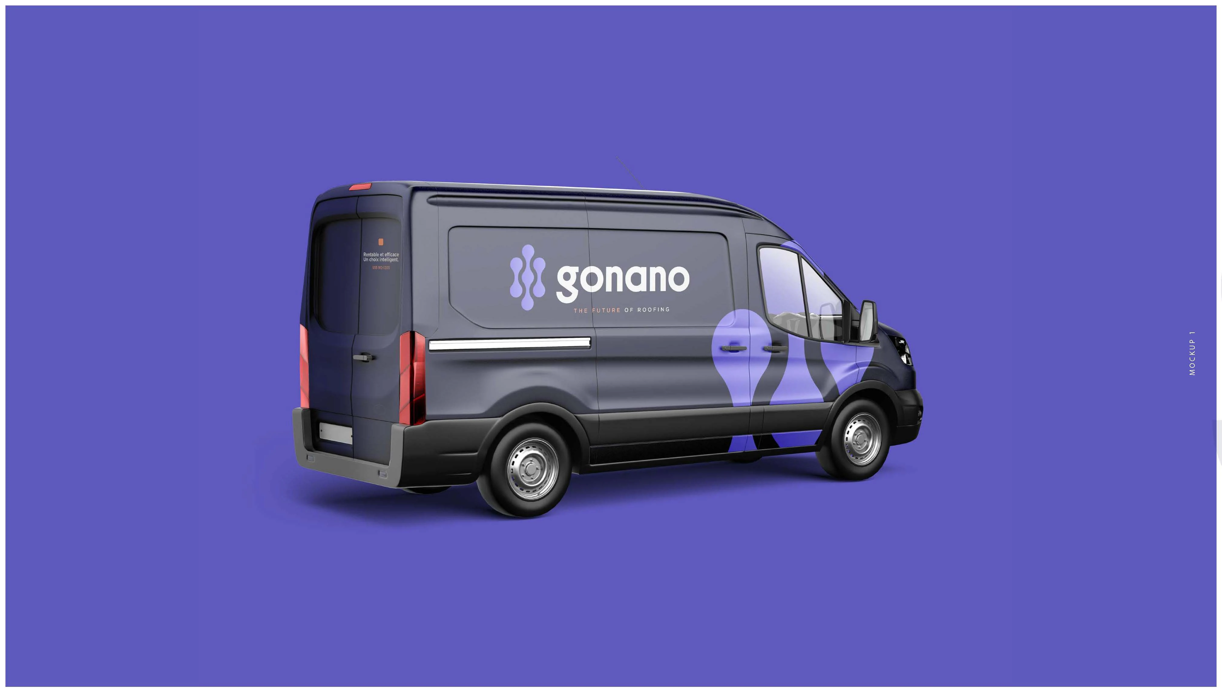 GoNano branded Michigan Nano Roofing service van